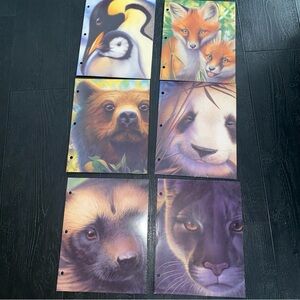 Vintage 1996 Trapper Keeper‎ Mead Zoosters Animal Portfolio Folder Lot Of 6